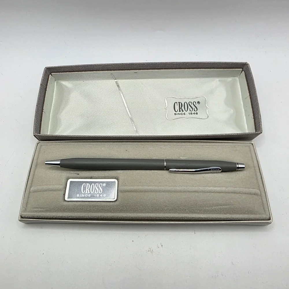 Cross Classic Century Ballpoint Pen Matte Gray Chrome Trim 2102 with Box USA